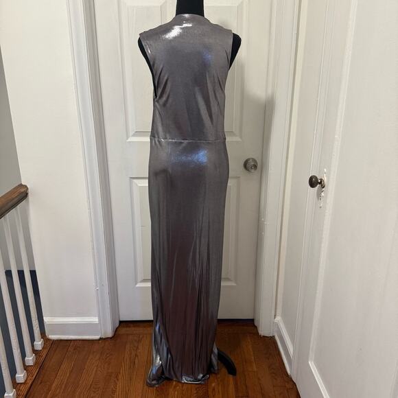 Halston Heritage Silver Twist Column Gown - Picture 8 of 11